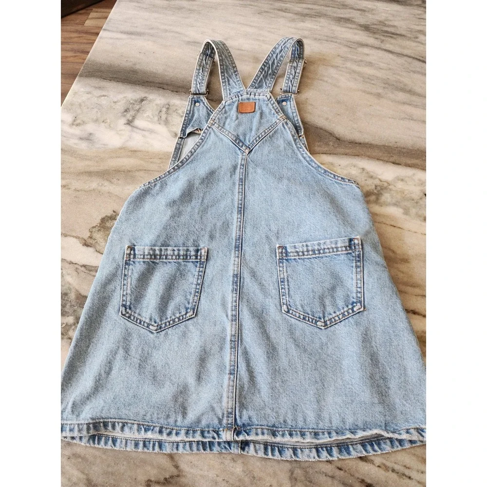 Zara Kids Girls Light Wash Denim Overall Pinafore Dress Size 13-14 164 Blue